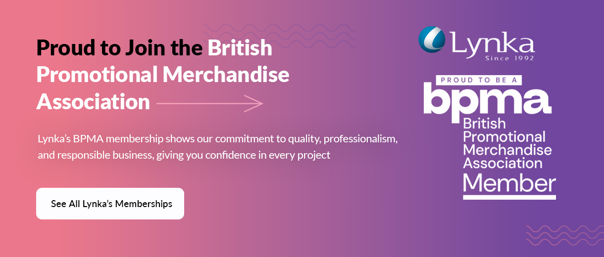 Banner with a text - Proud to Join the British Promotional Merchandise Association