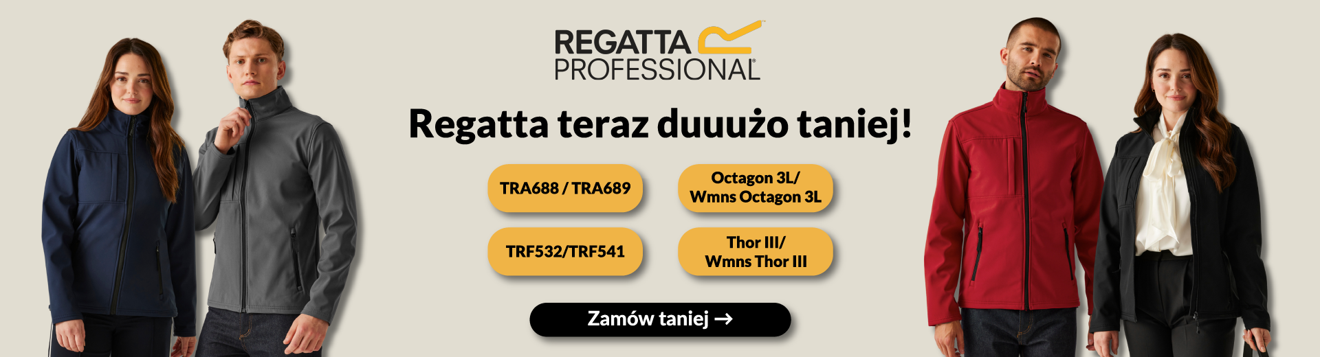 Regatta Professional teraz dużo taniej – kurtki softshell TRA688, TRA689, TRF532, TRF541, Octagon 3L, Thor III w promocyjnej cenie.