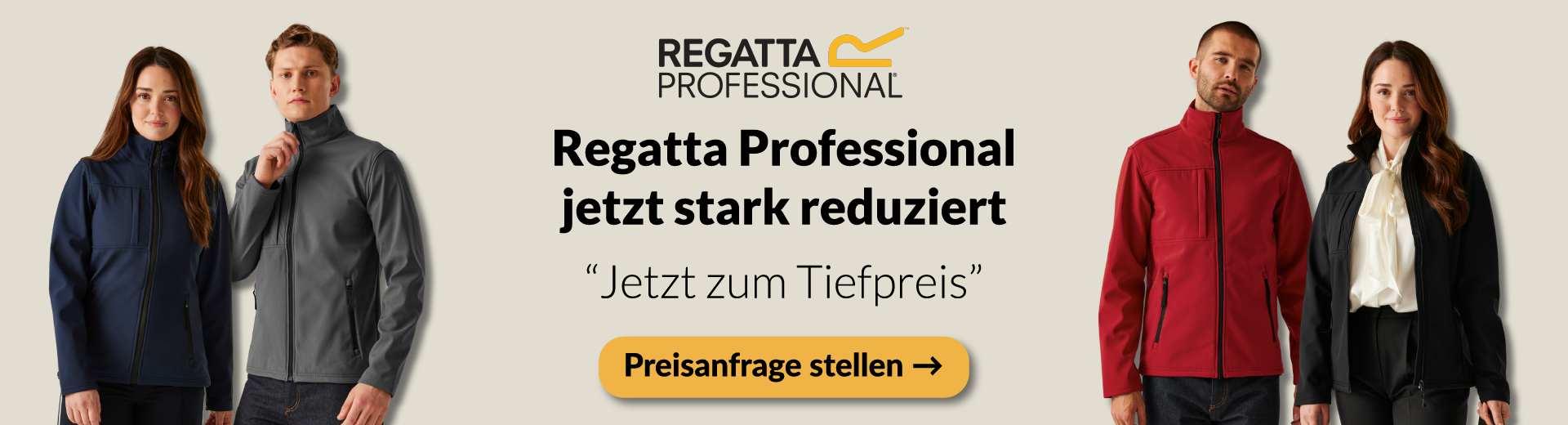 Regatta Professional Softshell-Jacken jetzt stark reduziert – Damen- und Herrenmodelle zum Tiefpreis. Preisanfrage stellen.