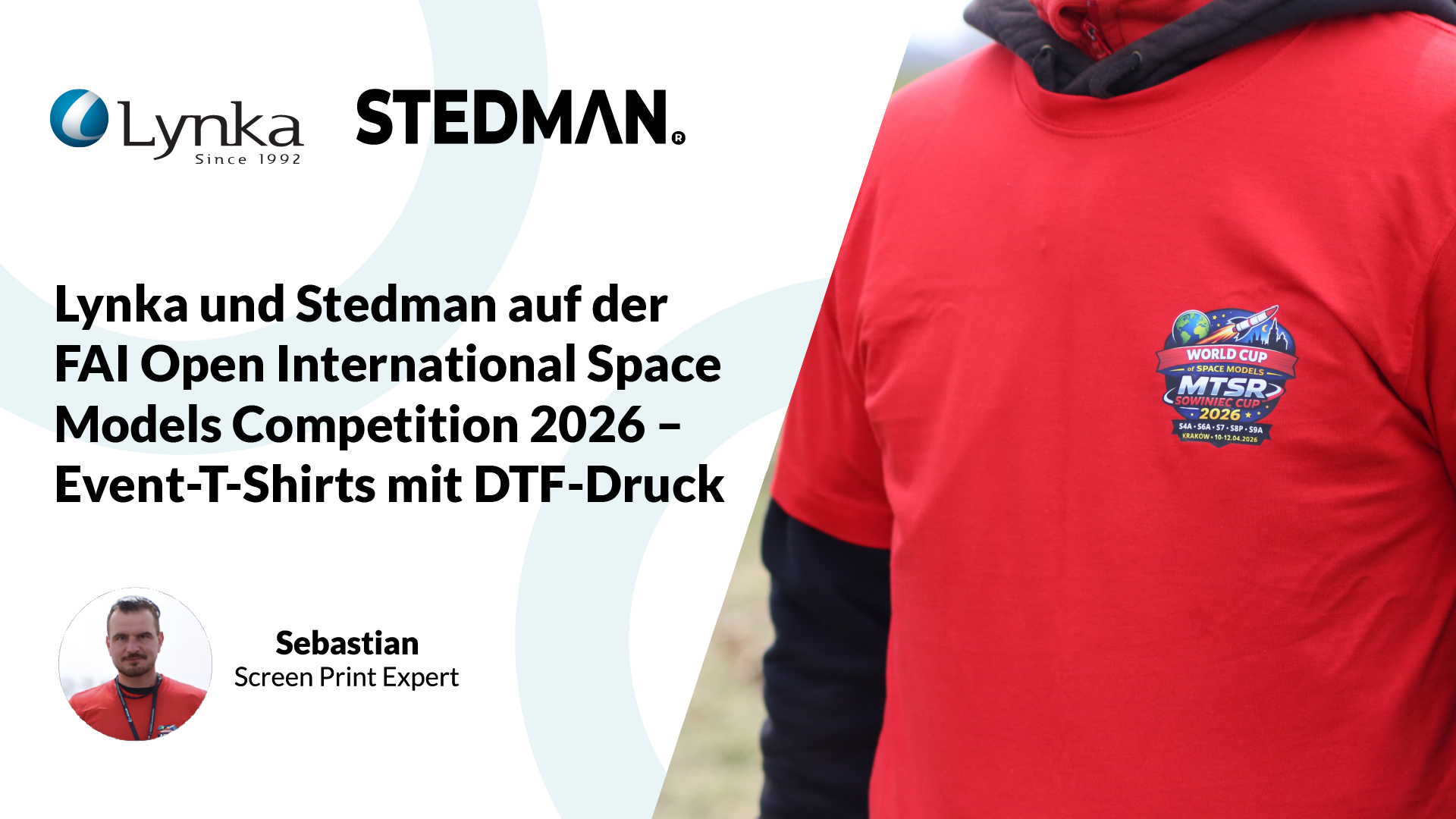 Lynka und Stedman auf der FAI Open International Space Models Competition 2026 – Event-T-Shirts mit DTF-Druck 
