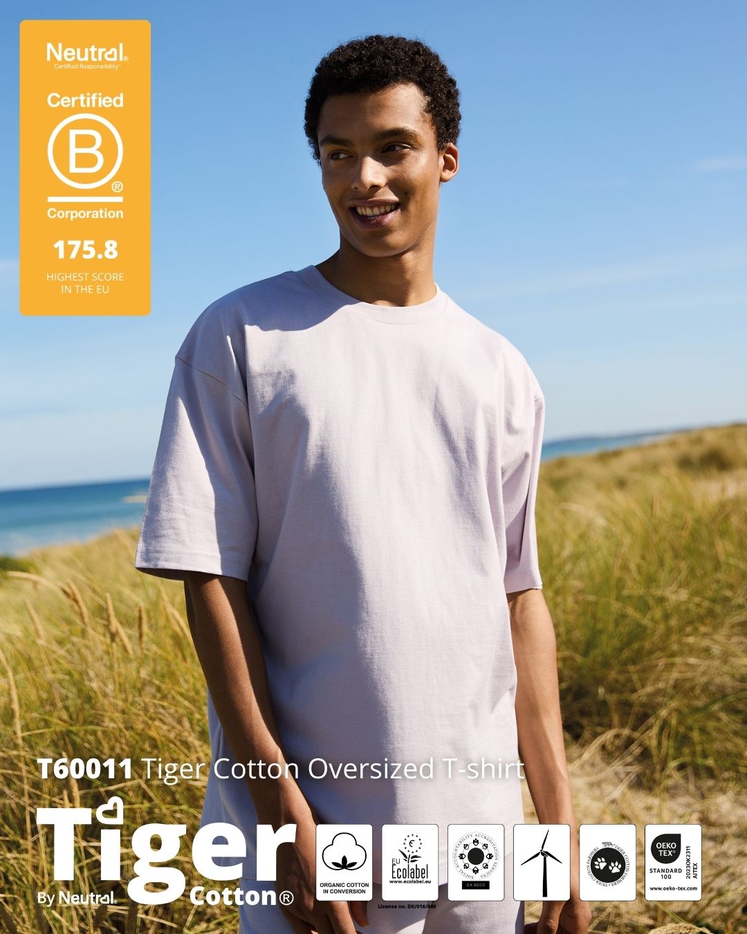 Bawełniany t-shirt oversized marki Tiger Cotton. Ekologiczna odzież o luźnym fasonie, wykonana z bawełny organicznej.