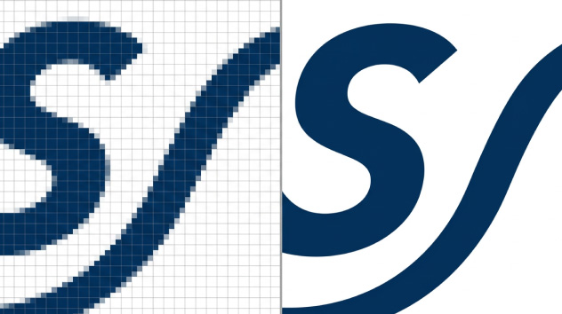 Por&oacute;wnanie grafiki rastrowej i wektorowej &ndash; widoczna utrata jakości po powiększeniu